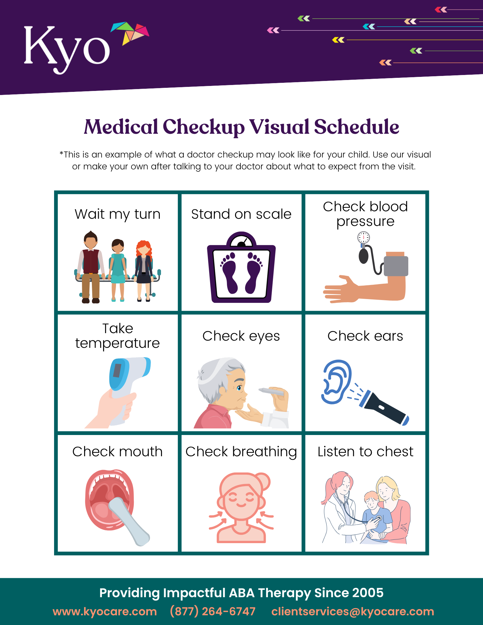 Medical Checkup Visual Schedule